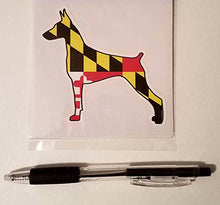 Load image into Gallery viewer, Maryland Flag Doberman Pinscher Vinyl Decal
