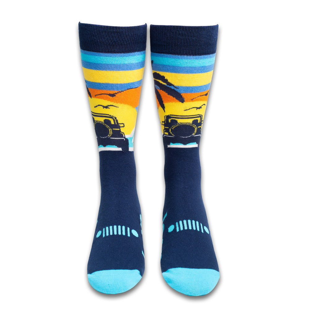beach dress socks Jeep Beach Sunset Dress Socks