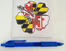 Load image into Gallery viewer, Maryland Flag Hibiscus Flower Vinyl Decal