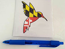 Load image into Gallery viewer, Maryland Flag Hummingbird Vinyl Decal