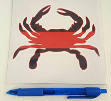 Load image into Gallery viewer, Large Red Line Maryland Crab Vinyl Decal