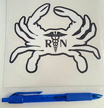 Load image into Gallery viewer, Large Registered Nurse Maryland Crab Vinyl Decal