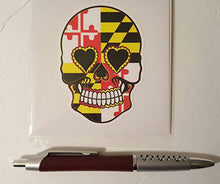 Load image into Gallery viewer, Maryland Flag Sugar Skull Vinyl Decal
