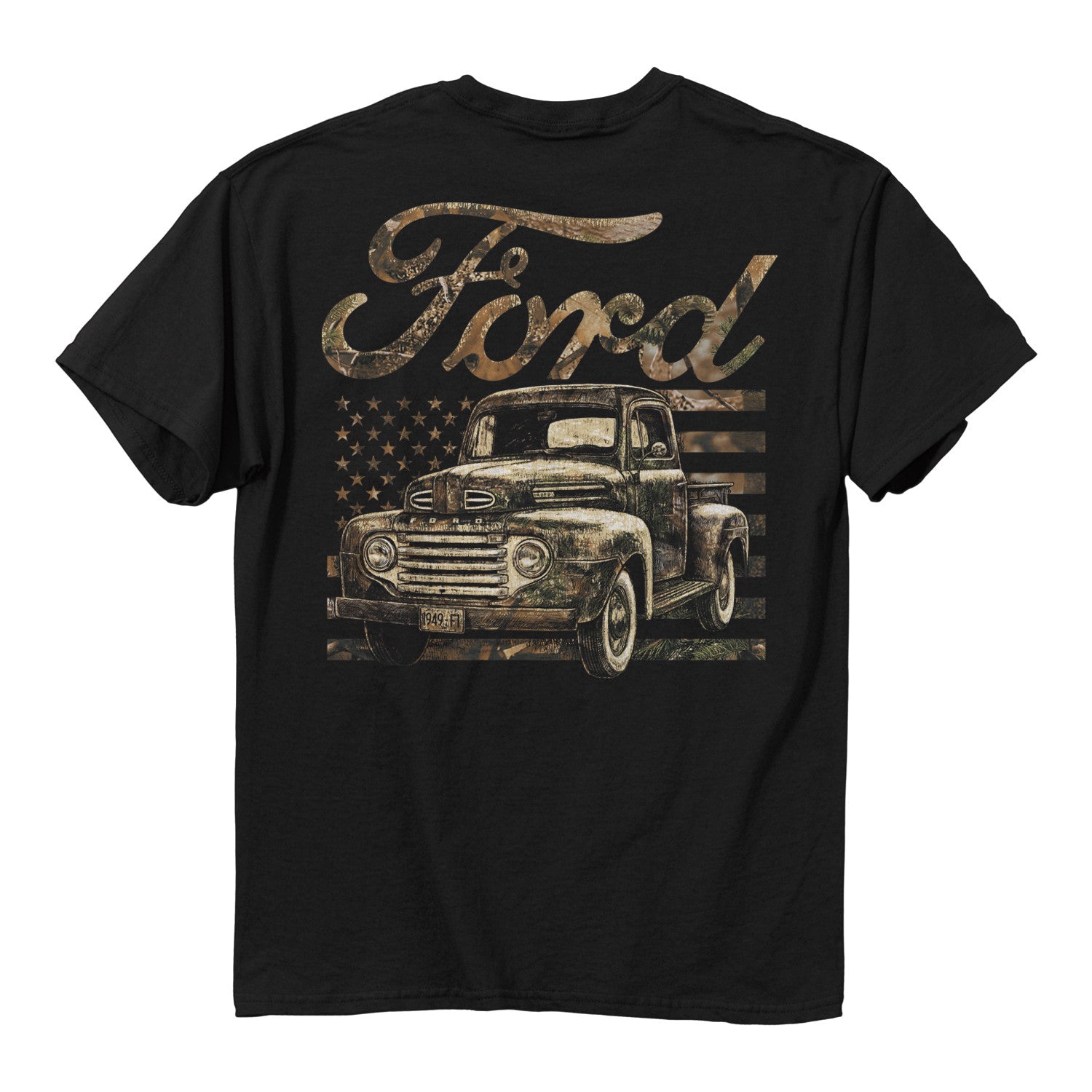 Ford 49 Camo Flag T-Shirt