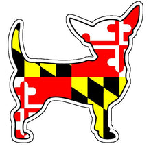 Load image into Gallery viewer, Maryland Flag Chihuahua Vinyl Decal
