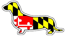 Load image into Gallery viewer, Maryland Flag Dachshund Vinyl Decal
