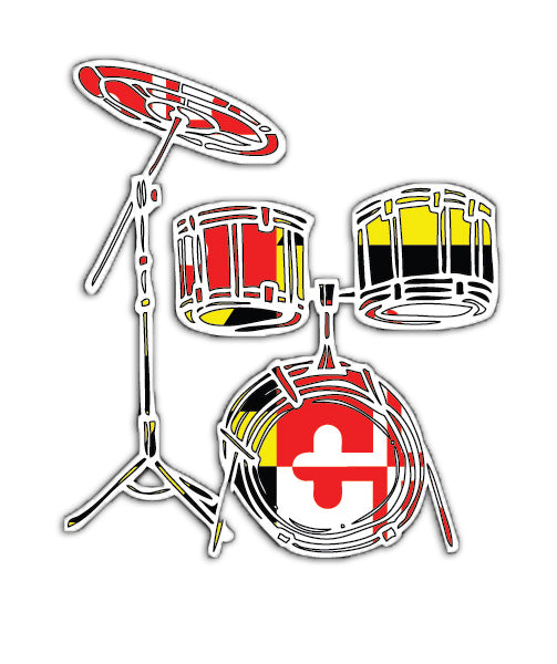 Maryland Flag Drum Set Vinyl Decal