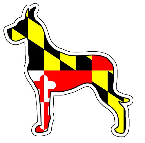 Maryland Flag Great Dane Vinyl Decal