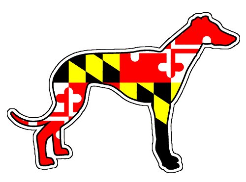 Large Maryland Flag Greyhound Vinyl Decal