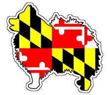 Load image into Gallery viewer, Maryland Flag Pomeranian Vinyl Decal
