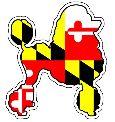 Maryland Flag Poodle Vinyl Decal