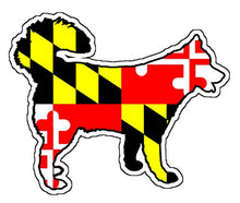 Load image into Gallery viewer, Maryland Flag Siberian Husky Vinyl Decal
