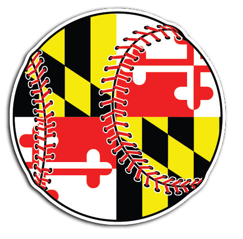 Maryland Flag Baseball Vinyl Decal