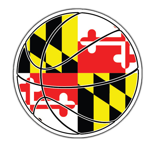 Maryland Flag Basketball Vinyl Decal