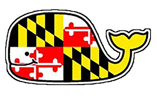 Maryland Flag Blue Whale Vinyl Decal