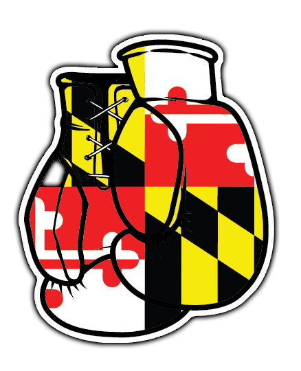 Maryland Flag Boxing Gloves Vinyl Decal