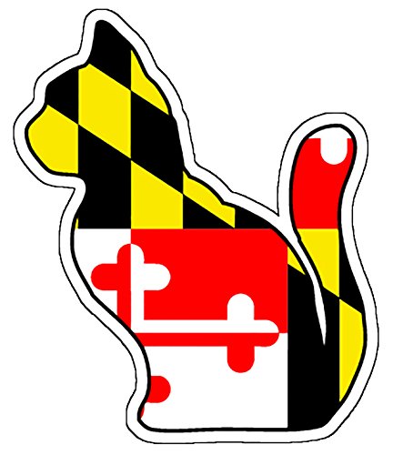 Maryland Flag Cat Vinyl Decal