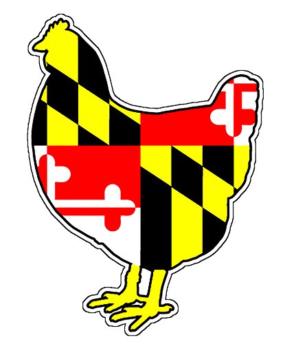 Maryland Flag Chicken Vinyl Decal