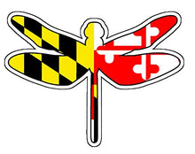 Load image into Gallery viewer, Maryland Flag Dragonfly Vinyl Decal
