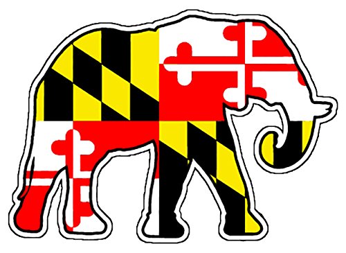 Maryland Flag Elephant Vinyl Decal