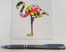 Load image into Gallery viewer, Maryland Flag Flamingo Vinyl Decal
