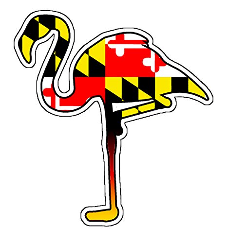 Maryland Flag Flamingo Vinyl Decal