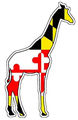 Maryland Flag Giraffe Vinyl Decal