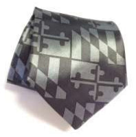 Maryland Flag Black and Gray TIe
