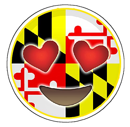 Maryland Flag Heart Eye Emoji Vinyl Decal