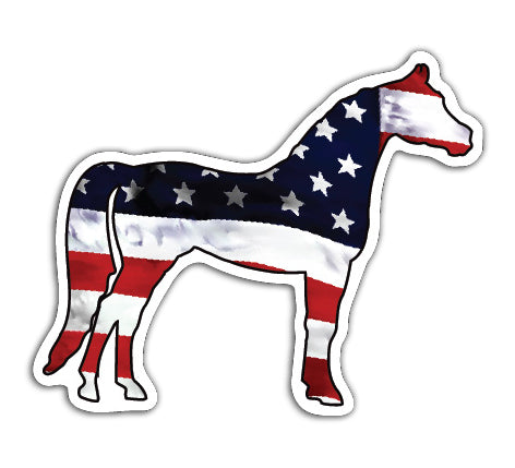 American Flag Horse Vinyl Decal