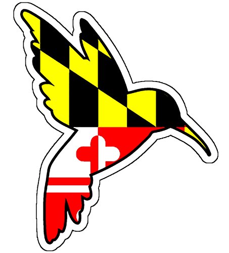 Maryland Flag Hummingbird Vinyl Decal
