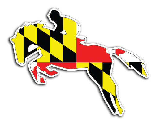 Maryland Flag Jockey Vinyl Decal