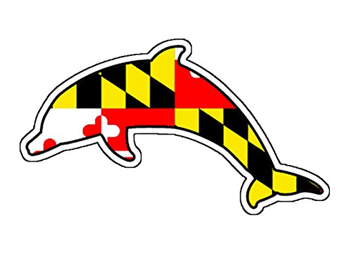 Maryland Flag Jumping Dolphin Vinyl Decal