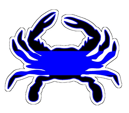 Large Blue Line Maryland Crab Vinyl Decal