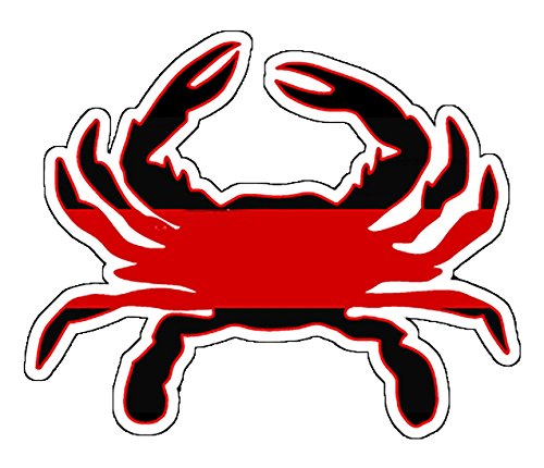 Large Red Line Maryland Crab Vinyl Decal