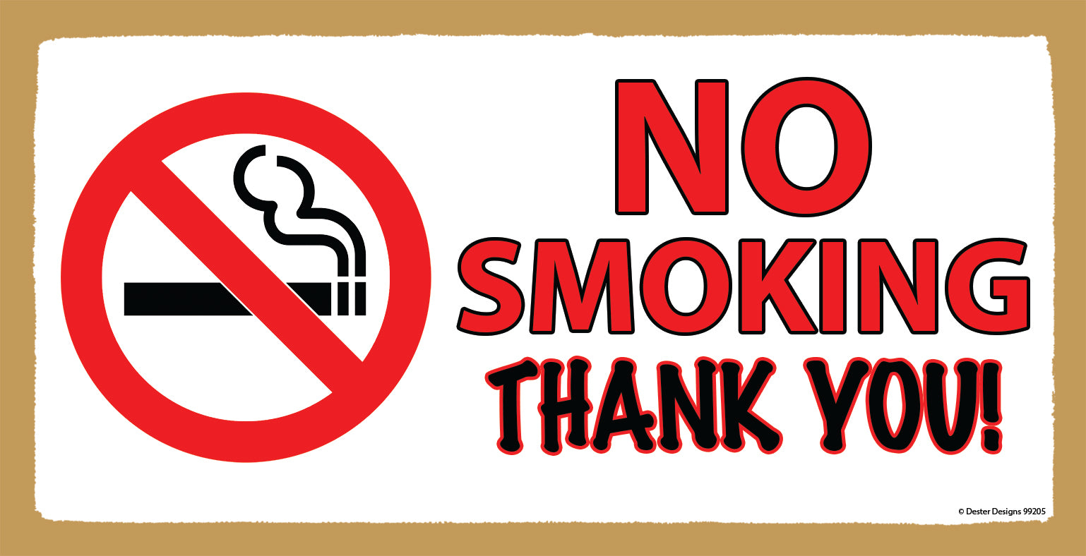 No Smoking Wooden Sign