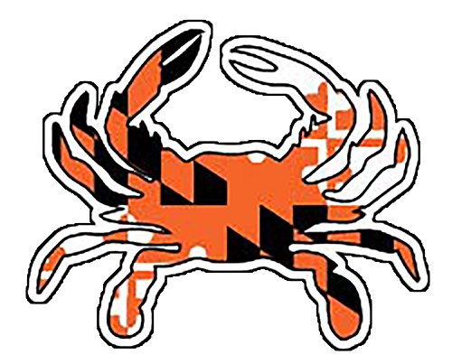 Large Orange Maryland Flag Crab Vinyl Decal