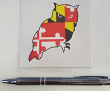 Load image into Gallery viewer, Maryland Flag Owl Vinyl Decal
