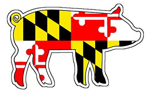 Maryland Flag Pig Vinyl Decal