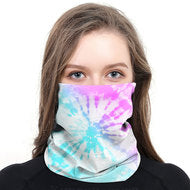 Pink & Aqua Tie Dye Neck Gaiter