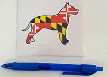 Load image into Gallery viewer, Maryland Flag Pitbull Vinyl Decal
