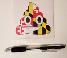 Load image into Gallery viewer, Maryland Flag Poop Emoji Vinyl Decal
