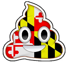 Load image into Gallery viewer, Maryland Flag Poop Emoji Vinyl Decal
