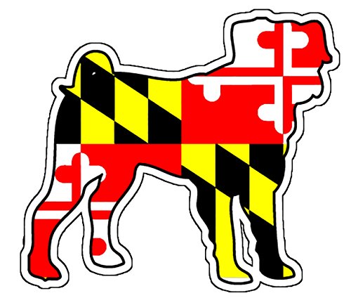 Maryland Flag Pug Vinyl Decal