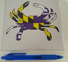 Load image into Gallery viewer, Large Purple Maryland Flag Crab Vinyl Decal
