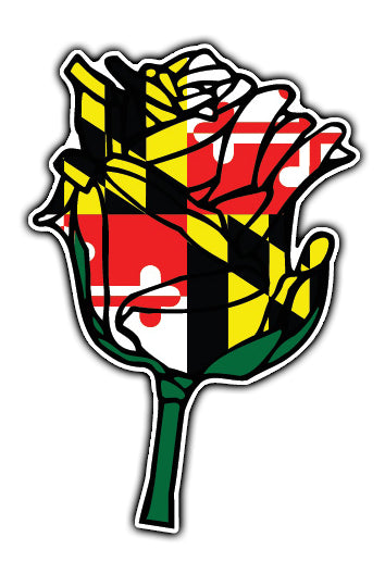 Maryland Flag Rose Vinyl Decal