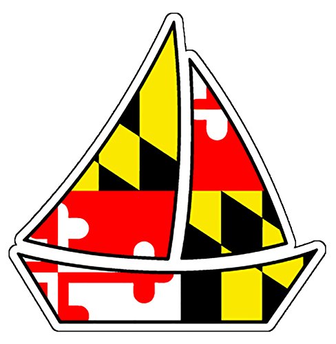 Maryland Flag Sail Boat Vinyl Decal