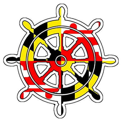 Maryland Flag Ship Wheel Vinyl Decal