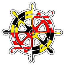 Load image into Gallery viewer, Maryland Flag Ship Wheel Vinyl Decal
