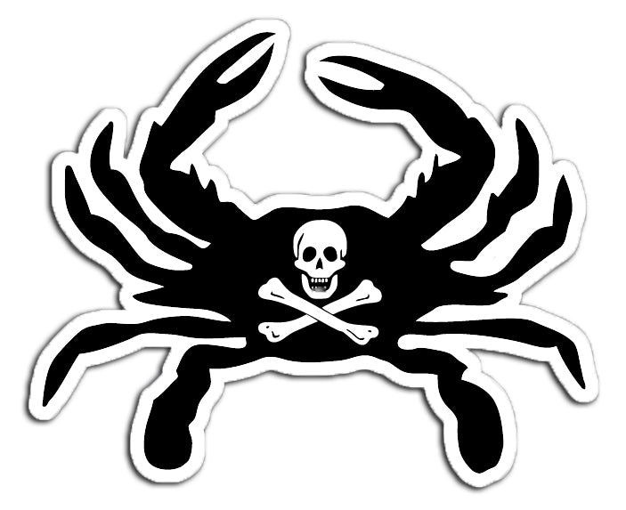 Pirate Skull And Crossbones Crab Vinyl Decal